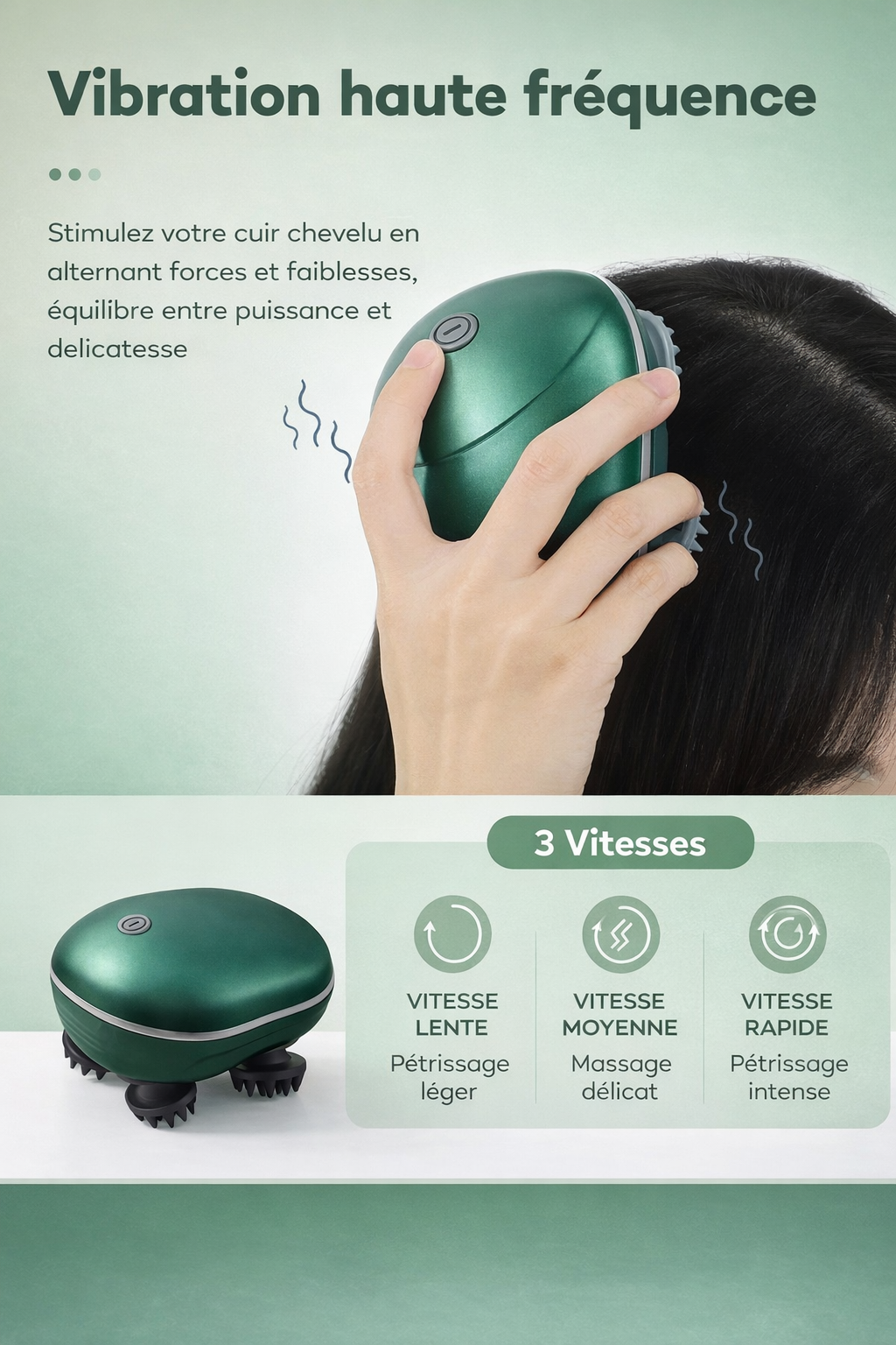 Masseur électrique cuir chevelu